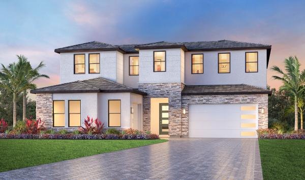 Front elevation rendering of the Bearadise home design at Monterey at Lakewood Ranch