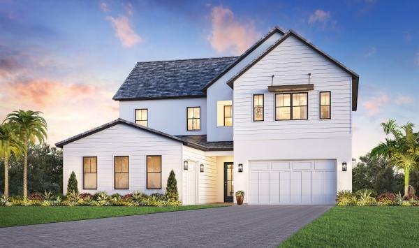 Front elevation rendering of the Breeze home design at Monterey at Lakewood Ranch