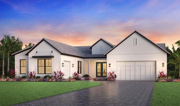 Front elevation rendering of the Caladesi home design at Monterey at Lakewood Ranch