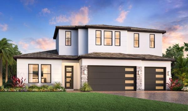 Front elevation rendering of the Rossi Elite home design at Monterey at Lakewood Ranch