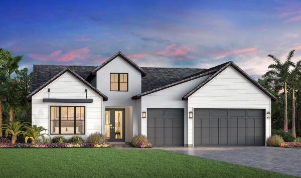 Front elevation rendering of the Selby home design at Monterey at Lakewood Ranch