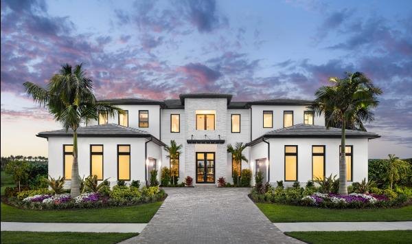 Front elevation rendering of the Varen home design at Monterey at Lakewood Ranch